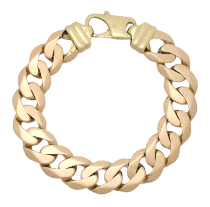 9ct Rose Gold Curb Bracelet 9.5″ 16.5mm