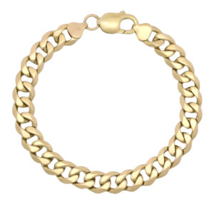 9ct Yellow Gold Curb Bracelet 9″ 9.5mm