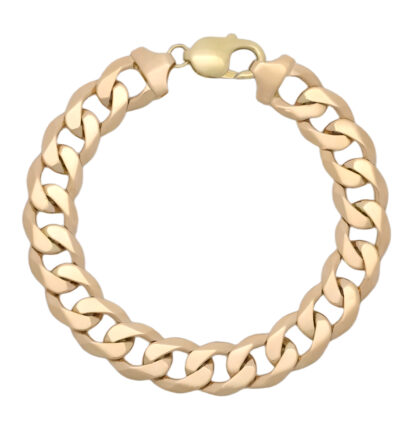 9ct Yellow Gold Curb Bracelet 8″ 11mm