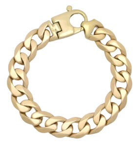 9ct Yellow Gold Curb Bracelet 9″ 14mm