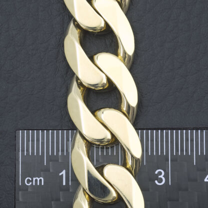 9ct Yellow Gold Curb Bracelet 9″ 14mm - Image 4