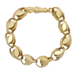 9ct Yellow Gold Tulip Bracelet 8″ 12mm