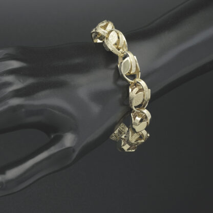 9ct Yellow Gold Tulip Bracelet 8″ 12mm - Image 3