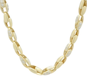 9ct Yellow Gold Gemstone Tulip Chain 35&#8243; 8mm
