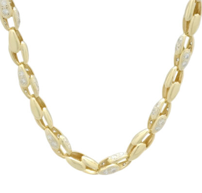 9ct Yellow Gold Gemstone Tulip Chain 35" 8mm