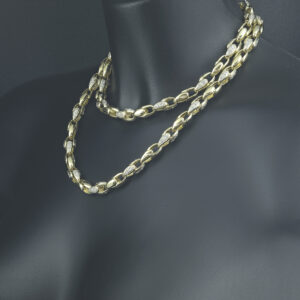 9ct Yellow Gold Gemstone Tulip Chain 35&#8243; 8mm