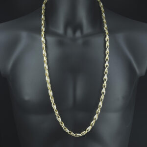 9ct Yellow Gold Gemstone Tulip Chain 35&#8243; 8mm