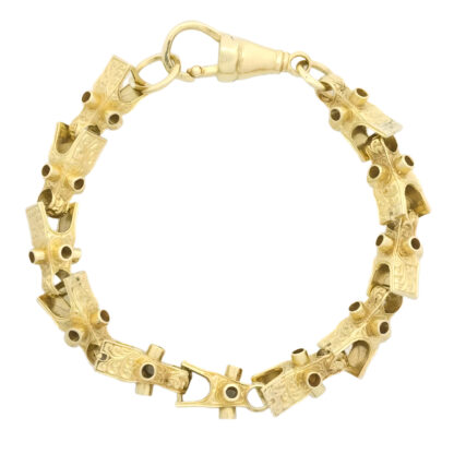 9ct Yellow Gold Lego Bracelet 10″ 11.5mm