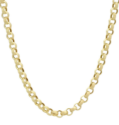 9ct Yellow Gold Belcher Chain 20" 4.5mm