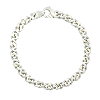 9ct White Gold Fancy Curb Bracelet 7.5" 6mm