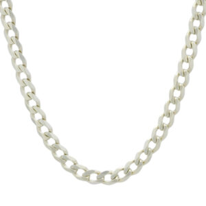 9ct White Gold Curb Chain 22&#8243; 6mm