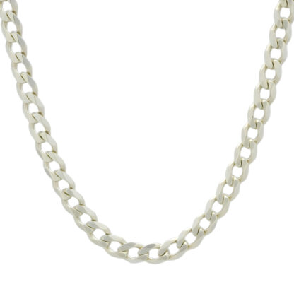 9ct White Gold Curb Chain 22" 6mm