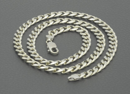 9ct White Gold Curb Chain 22" 6mm - Image 5