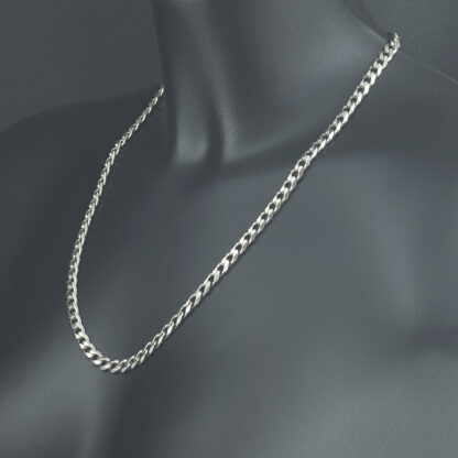 9ct White Gold Curb Chain 22" 6mm - Image 4