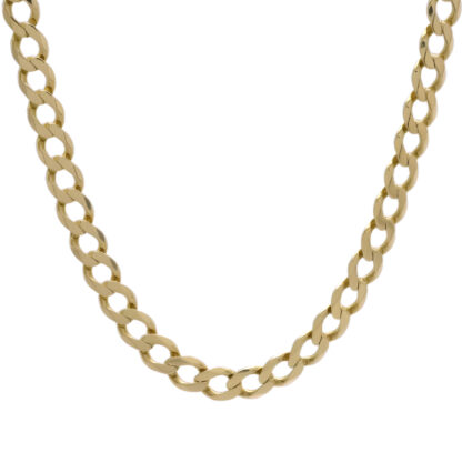 9ct Yellow Gold Curb Chain 25" 6mm