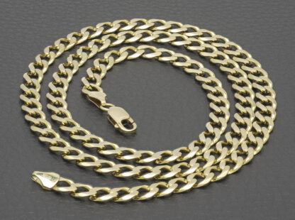 9ct Yellow Gold Curb Chain 25" 6mm - Image 5