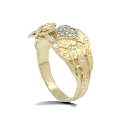 9ct Yellow Gold Gemstone Saddle Ring