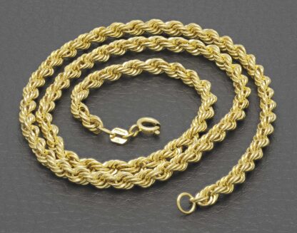 9ct Yellow Gold Rope Chain 18" 4mm - Image 5