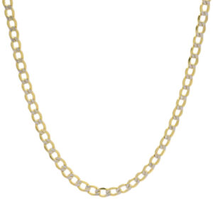 14ct Yellow Gold Diamond Cut Curb Chain 22&#8243; 4mm