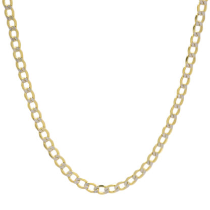 14ct Yellow Gold Diamond Cut Curb Chain 22" 4mm