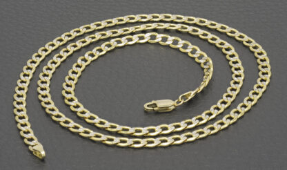 14ct Yellow Gold Diamond Cut Curb Chain 22" 4mm - Image 5