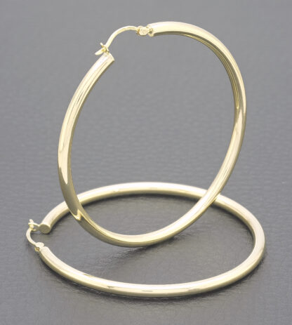 9ct Yellow Gold Hoop Earrings - Image 2