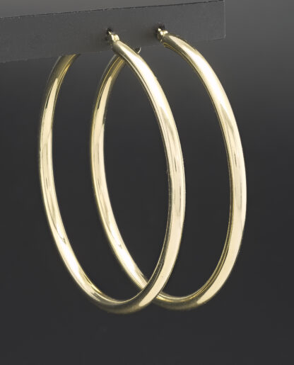 9ct Yellow Gold Hoop Earrings - Image 4