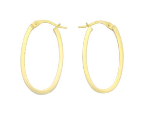 9ct Yellow Gold Oval Hoop Earrings