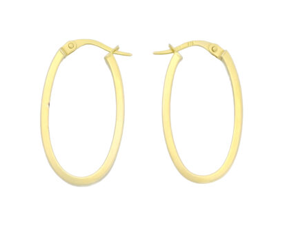 9ct Yellow Gold Oval Hoop Earrings