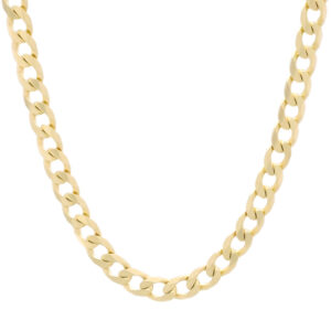 9ct Yellow Gold Curb Chain 18&#8243; 9mm