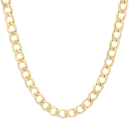 9ct Yellow Gold Curb Chain 18" 9mm