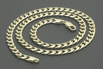 9ct Yellow Gold Curb Chain 18" 9mm - Image 2