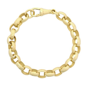 9ct Yellow Gold Patterned Belcher Bracelet 7.5&#8243; 9.5mm