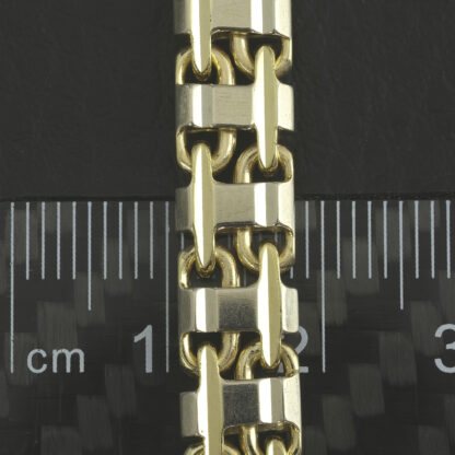 9ct Yellow And White Gold Flat Cage Bracelet 8'' 8mm - Image 3