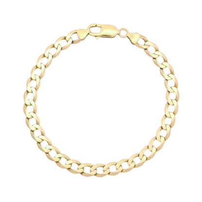 9ct Yellow Gold Curb Bracelet 8.5" 6.5mm