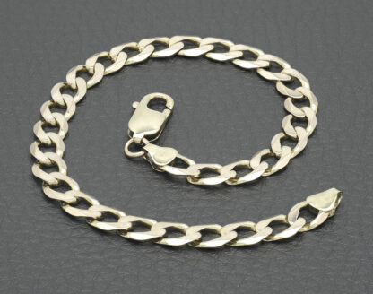 9ct Yellow Gold Curb Bracelet 8.5" 6.5mm - Image 4