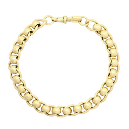 9ct Yellow Gold Roller Ball Bracelet 8" 7mm