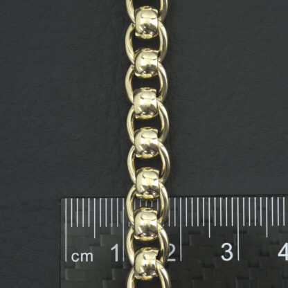 9ct Yellow Gold Roller Ball Bracelet 8" 7mm - Image 2