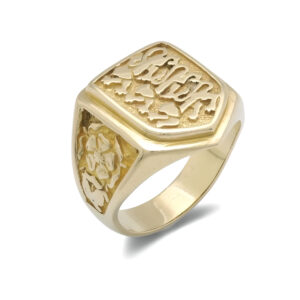 9ct Yellow Gold Three Lions Signet Ring