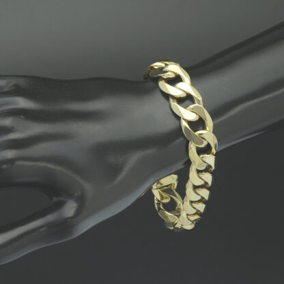 9ct Yellow Gold Curb Bracelet 8.5" 14mm - Image 2