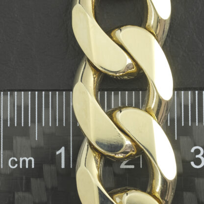 9ct Yellow Gold Curb Bracelet 8.5" 14mm - Image 4
