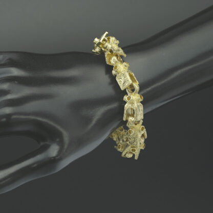 9ct Yellow Gold Lego Bracelet 8" 12mm - Image 2