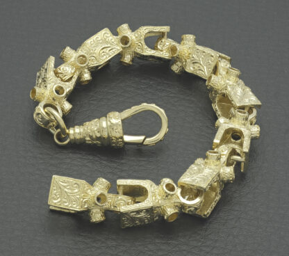 9ct Yellow Gold Lego Bracelet 8" 12mm - Image 3