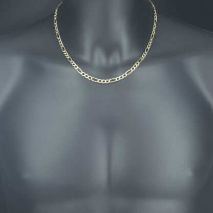 9ct Yellow Gold Figaro Chain 19" 5mm - Image 3