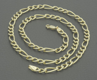 9ct Yellow Gold Figaro Chain 19" 5mm - Image 4