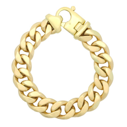 9ct Yellow Gold Curb Bracelet 9" 16mm