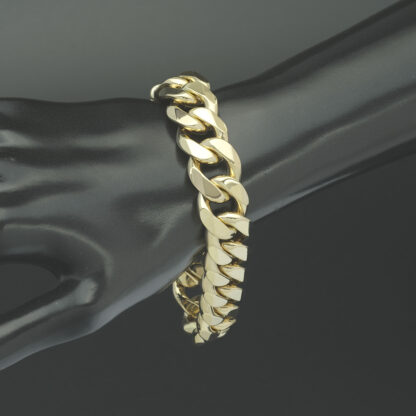 9ct Yellow Gold Curb Bracelet 9" 16mm - Image 2