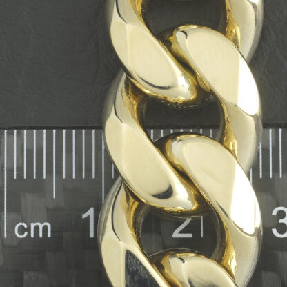 9ct Yellow Gold Curb Bracelet 9" 16mm - Image 4