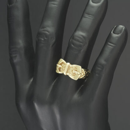 9ct Yellow Gold Buckle Ring - Image 4