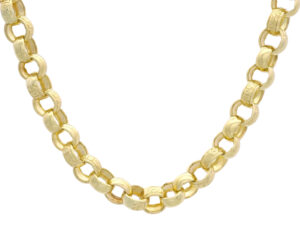 9ct Yellow Gold Belcher Chain 25.5&#8221; 9mm